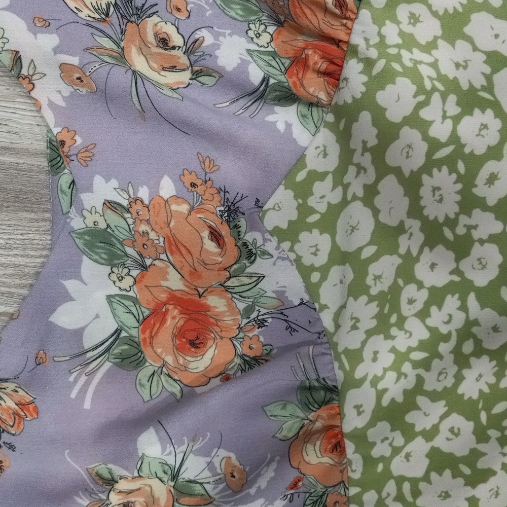 MELLODAY Two Tone Floral Print Women's Empire Waist Midi Dress Size S - Picture 10 of 15